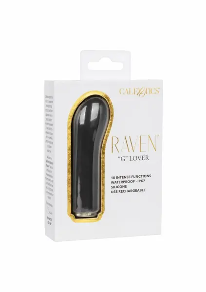 Raven G Lover Mini Massager 10-Function Curved Tip Black 716770109880