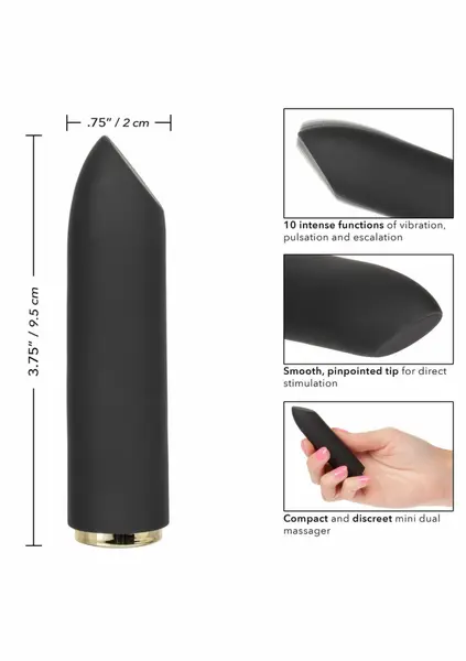 Raven Teaser Mini Massager, 10 Modes, Waterproof, USB Rechargeable