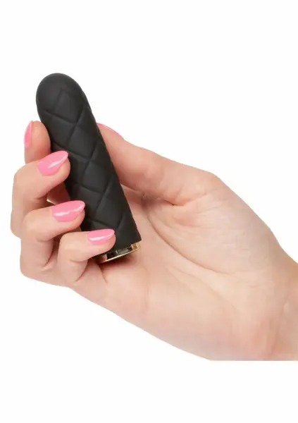 Raven Quilted Seducer Mini Massager, 10 Modes, Waterproof, USB, Black