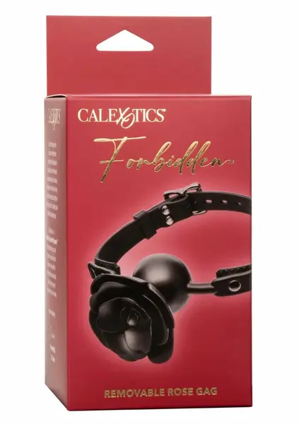 Forbidden силиконов гег със сваляща се роза, черен, регулируем