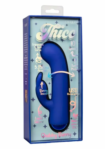 Thicc Chubby Bunny Dual Motor Liquid Silicone Massager, Pink, 5.25