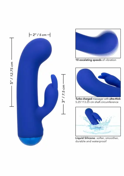 Thicc Chubby Bunny Dual Motor Liquid Silicone Massager, Pink, 5.25