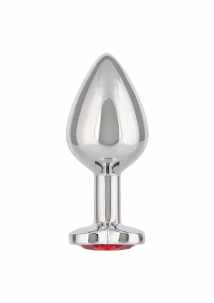 Jewel Large Ruby Heart Plug - Metallic Intimate Accessory, Red Gem, Large