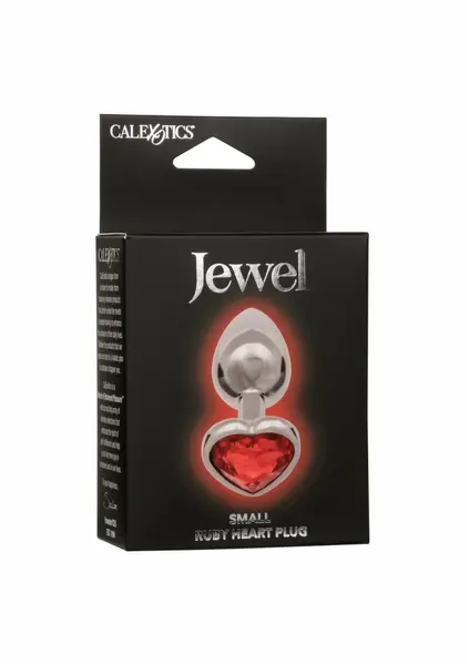 Jewel Small Ruby Heart Plug Metal Intimate Accessory Nickel-Free