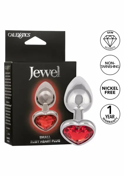 Jewel Small Ruby Heart Plug Metal Intimate Accessory Nickel-Free