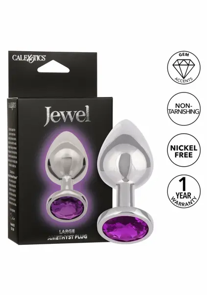Jewel метален анален разширител с аметист, голям