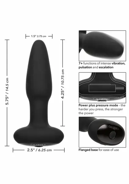 Bionic Pressure Rimming Probe Silicone Intimate Device, 7 Modes, Black
