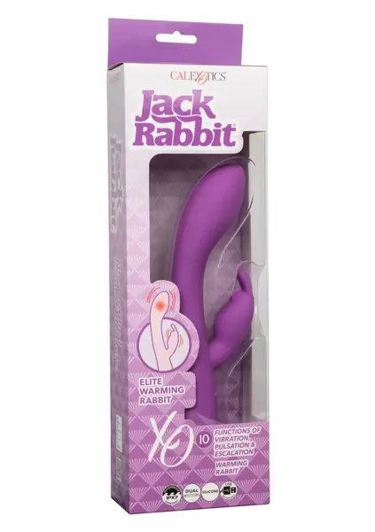 Jack Rabbit Elite Warming Rabbit Silicone Intimate Device Pink USB