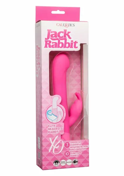 Jack Rabbit Elite Beaded G Rabbit Silicone Intimate Device Purple