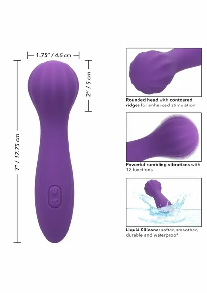Stella O Wand Liquid Silicone Rechargeable Massager, Waterproof, Black