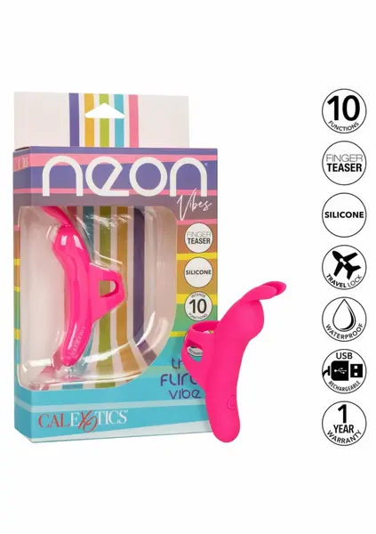 Neon Vibes The Flirty Vibrator Pink Silicone, 10 Modes, Rechargeable