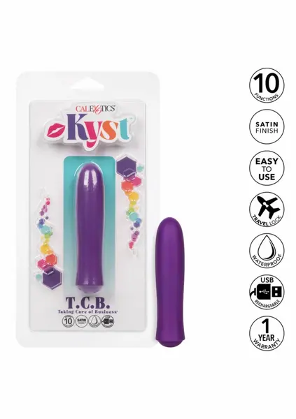 Kyst T.C.B. Vibrator Mini Bullet 10-Function Satin Black 4-Inch