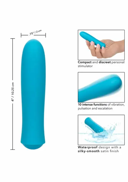 Kyst T.C.B. Vibrator Mini Massager 10-Function Satin Finish 4-Inch