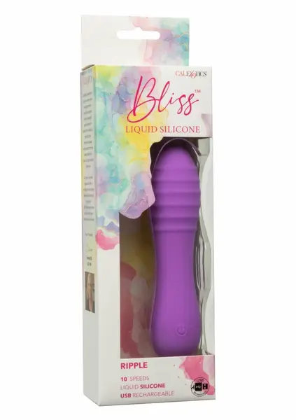 Bliss Ripple Liquid Silicone Massager, 10 Modes, Waterproof, USB Rechargeable