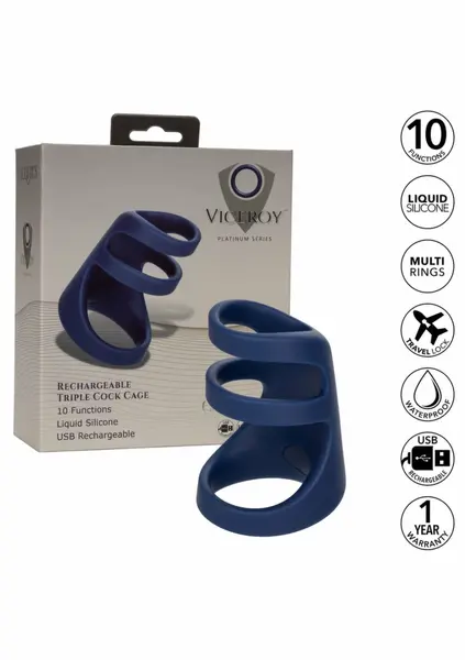 Viceroy Rechargeable Triple Ring Silicone Support System Black