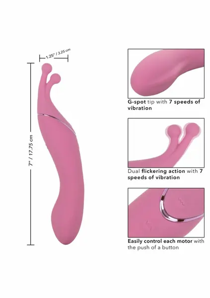 CalExotics Tempt And Tease Kiss Dual-Ended Massager Pink