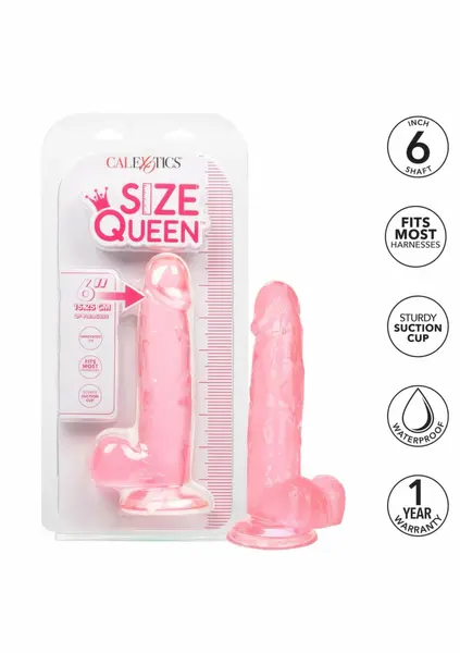 Size Queen Dong 6 inch - Flexible Model with Suction Cup Base