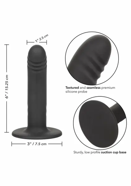 Boundless 6 inch Ridged Probe - Silicone, Suction Cup, 15.25 cm