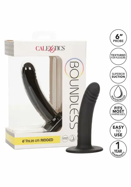 Boundless 6 inch Ridged Probe - Silicone, Suction Cup, 15.25 cm
