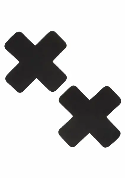 Boundless 2 Nipple Pasties Self-Adhesive X-Shaped Black Set