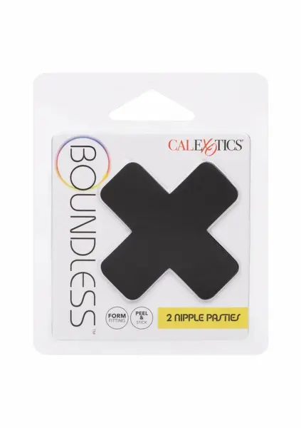 Boundless 2 Nipple Pasties Self-Adhesive X-Shaped Black Set