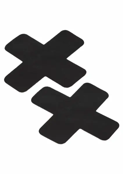 Boundless 2 Nipple Pasties Self-Adhesive X-Shaped Black Set