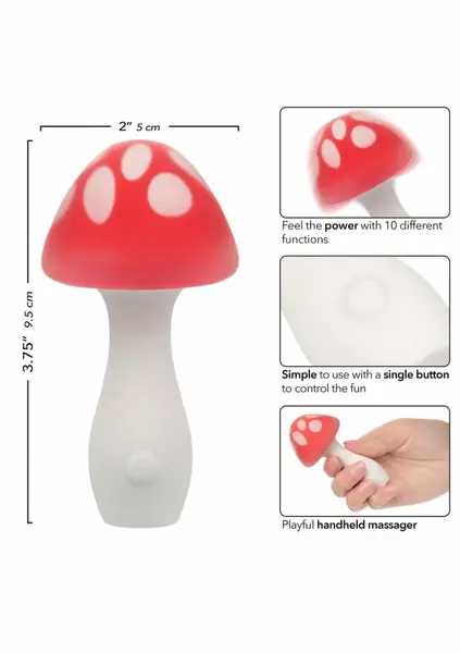 Naughty Bits Muff Shroom Compact Vibrating Massager Pink 10 Modes