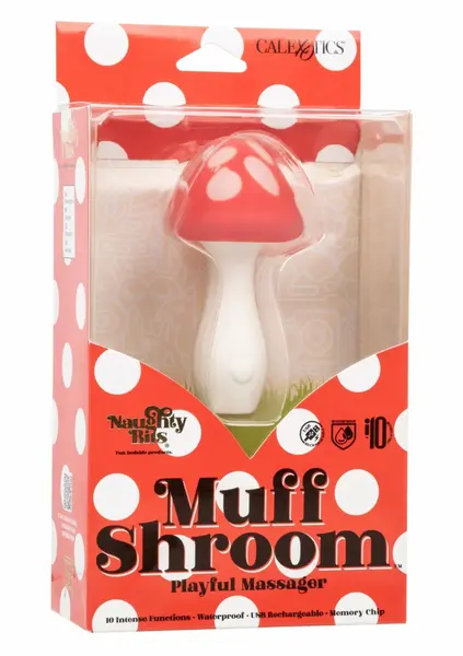 Naughty Bits Muff Shroom Compact Vibrating Massager Pink 10 Modes