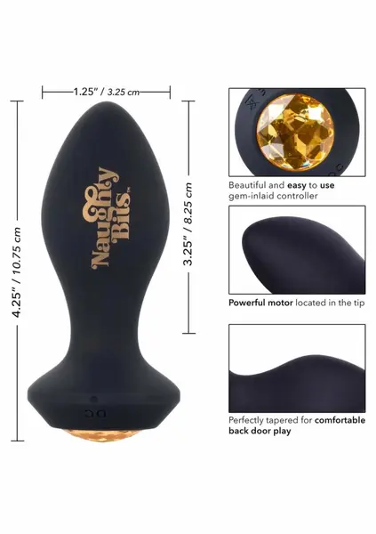 Naughty Bits Shake Your Ass Vibrating Plug Silicone Black USB