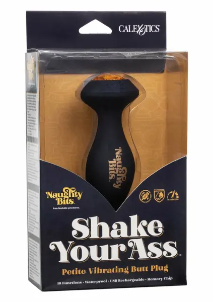Naughty Bits Shake Your Ass Vibrating Plug Silicone Black USB