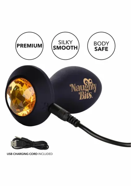 Naughty Bits Shake Your Ass Vibrating Plug Silicone Black USB
