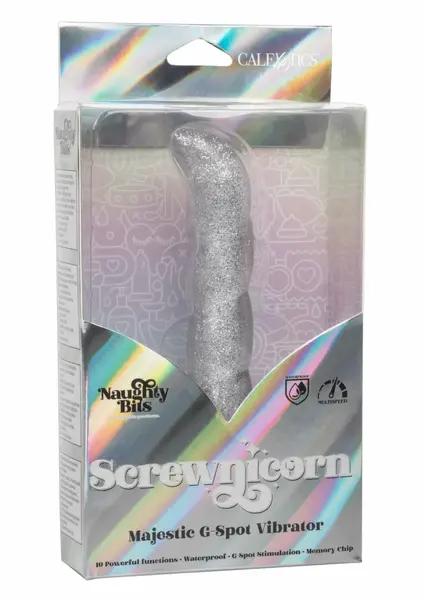 Screwnicorn G-Spot Vibrator by Naughty Bits - Spiral Design, 10 Modes
