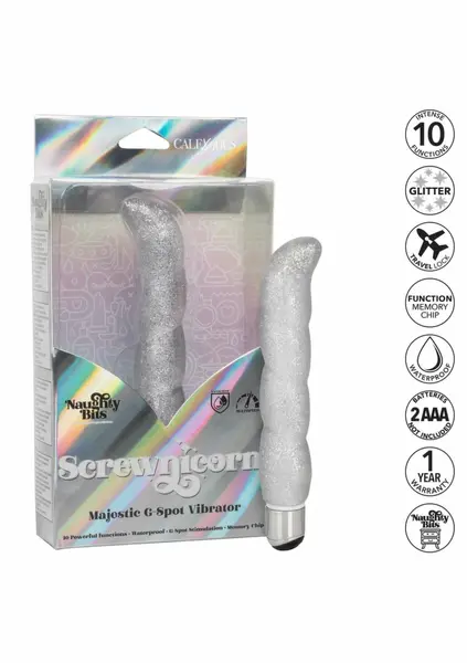 Screwnicorn G-Spot Vibrator by Naughty Bits - Spiral Design, 10 Modes
