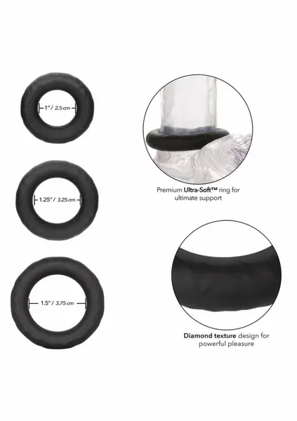 CalExotics Link Up Ultra Soft Supreme Set - 3-Piece Silicone Ring Kit