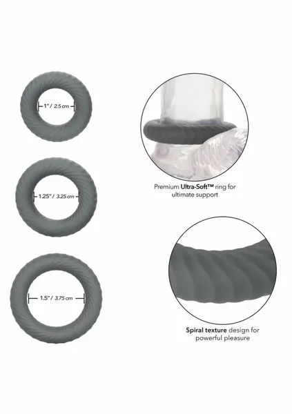 CalExotics Link Up Ultra Soft Ultimate Set - 3-Piece Silicone Ring Kit