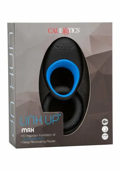 Link Up Max Dual Ultra-Soft Ring System with Textured Stimulator Blue