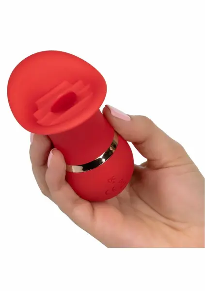 CalExotics French Kiss Charmer Compact Silicone Tongue Massager Pink