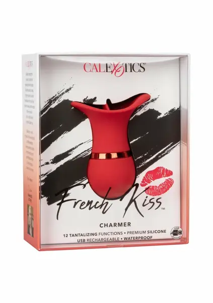 CalExotics French Kiss Charmer Compact Silicone Tongue Massager Pink