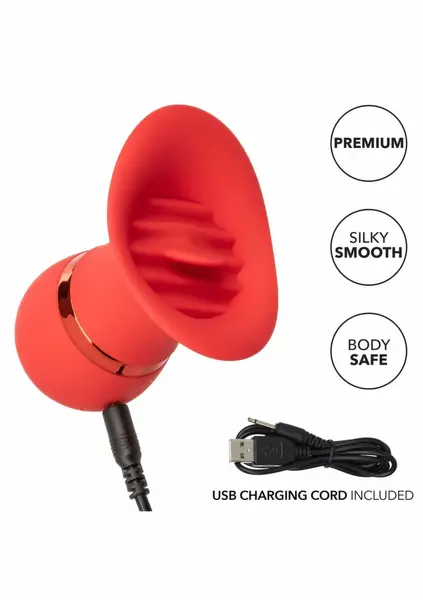 CalExotics French Kiss Charmer Compact Silicone Tongue Massager Pink