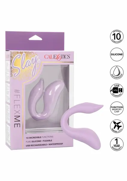 Slay Flex Me Flexible Compact Massager, 10 Modes, Waterproof, Pink