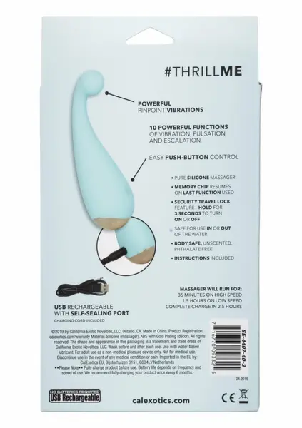 Slay Thrill Me Compact Vibrating Finger Teaser, Waterproof, USB Rechargeable