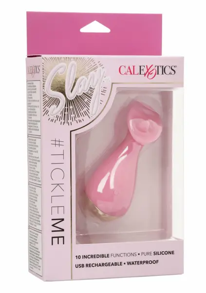 Slay Tickle Me Mini Silicone Massager, 10 Modes, Waterproof, Pink
