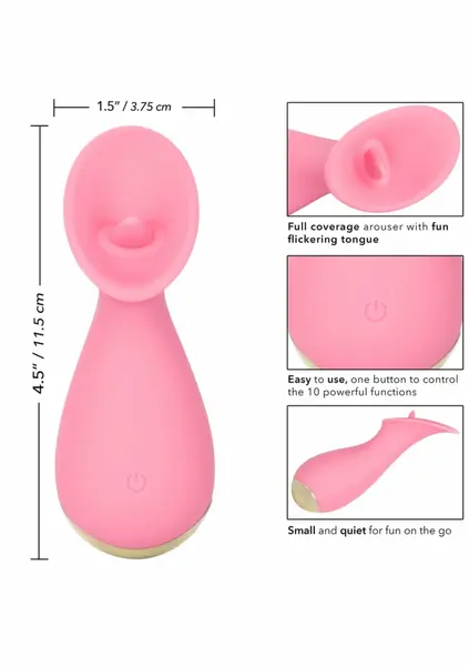 Slay Tickle Me Mini Silicone Massager, 10 Modes, Waterproof, Pink