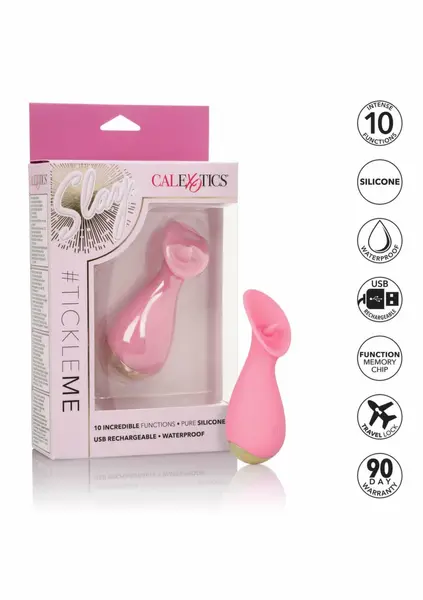 Slay Tickle Me Mini Silicone Massager, 10 Modes, Waterproof, Pink