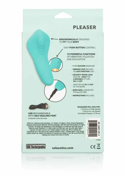 Slay Pleaser Compact Rechargeable Silicone Massager 10 Modes Pink 4in