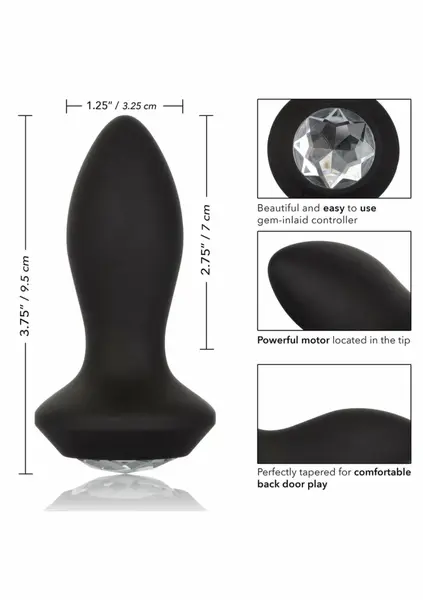 CalExotics Power Gem Vibrating Petite Crystal Probe, Silicone, Purple
