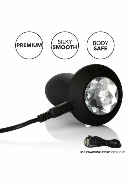 CalExotics Power Gem Vibrating Petite Crystal Probe, Silicone, Purple