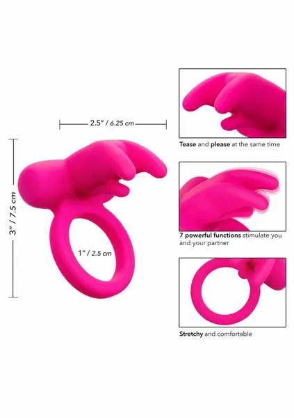 CalExotics Triple Clit Flicker Rechargeable Silicone Intimate Ring