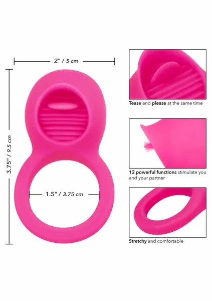 CalExotics Teasing Tongue Enhancer Silicone Rechargeable Ring Black