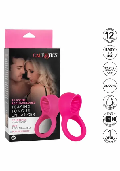 CalExotics Teasing Tongue Enhancer Silicone Rechargeable Ring Black